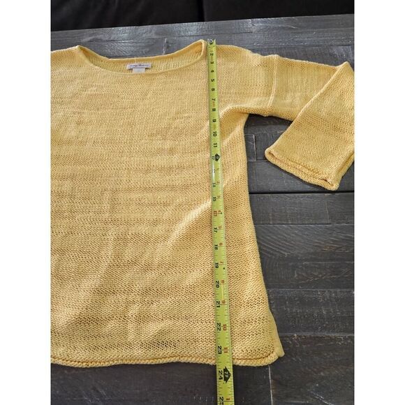 Tommy Bahama Butter Yellow Knit Sweater Women’s M Lightweight Cotton Coastal - Picture 6 of 7